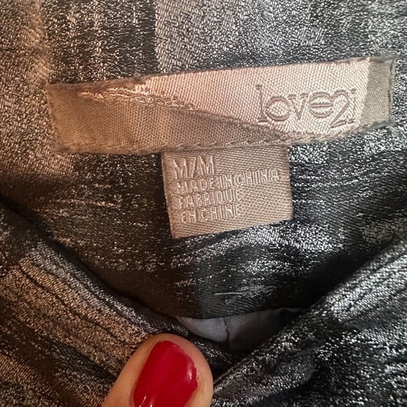 Vintage 00s Forever Love 21 Silver Window Pane Print Pleated Skirt Medium - Picture 5 of 6